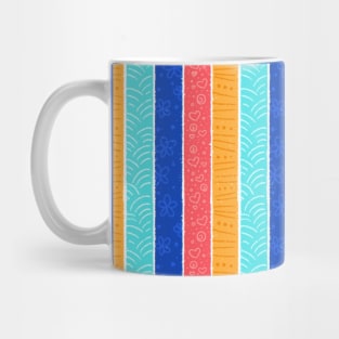 Colorful Floral Stripe Pattern Mug
